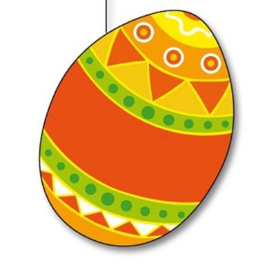 Paaseieren decoratie - oranje mix - 20 cm - Paasversiering / Paasdecoratie - karton