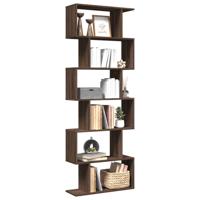 Kamerscherm / boekenkast 6-laags 70x24x193 cm hout bruin eiken - thumbnail