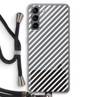 Strepen zwart-wit: Samsung Galaxy S21 Transparant Hoesje met koord