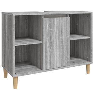 The Living Store Badkaast - Grijs Sonoma Eiken - Hout - 80 x 33 x 60 cm