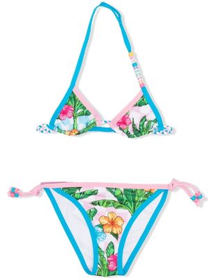 MC2 Saint Barth Kids bikini à fleurs - Vert