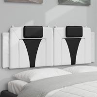 Hoofdbordkussen 120 cm kunstleer wit en zwart - thumbnail