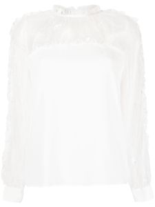 PINKO blouse en dentelle à manches longues - Blanc