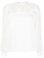 PINKO blouse en dentelle à manches longues - Blanc - thumbnail