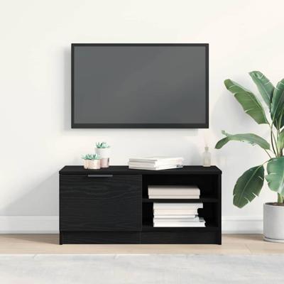 TV-kast Zwart 80 x 35 x 36.5 cm Bewerkt hout