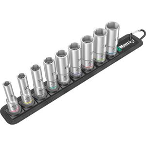 Belt B Deep 1 Doppen set, met 3/8" -aandrijving, 9-delig Dopsleutel
