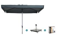 Madison Delos Luxe stokparasol 200x300 cm. - Grey met Granada voet en hoes Madison Delos Luxe stokparasol 200x300 cm. - Grey met Granada voet en hoes