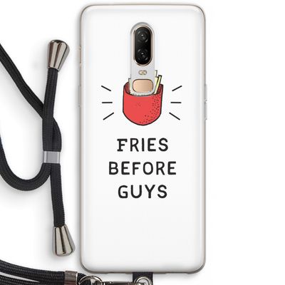 Fries before guys: OnePlus 6 Transparant Hoesje met koord