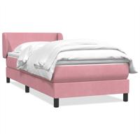 Boxspring met matras fluweel roze 90x210 cm