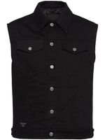 Prada gilet Bull en jean - Noir