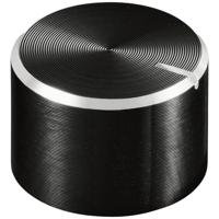 TRU COMPONENTS TC-11613856 Draaiknop Met knopmarkering Zwart (Ø x h) 15 mm x 10 mm Aluminium, Plastic 1 stuk(s)