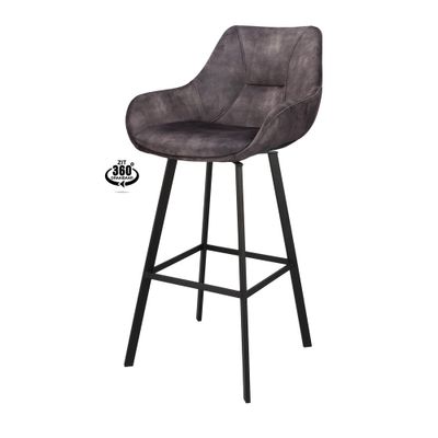 Haluta Barkruk Casper - Draaibaar - Antraciet (zithoogte 80cm)