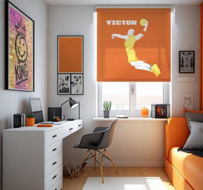 Gepersonaliseerd basketbal rolgordijn