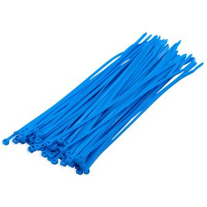 100x stuks kabelbinder / kabelbinders nylon blauw 10 x 0,25 cm   -