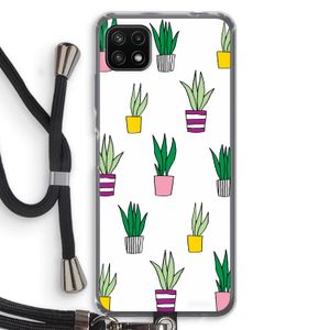Sanseveria: Samsung Galaxy A22 5G Transparant Hoesje met koord