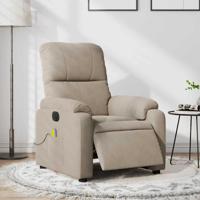 Massagestoel elektrisch verstelbaar microvezelstof taupe