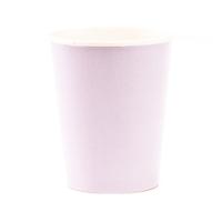 Feestbekers met hoesjes - 8x - lavendel paars - papier - 250ml