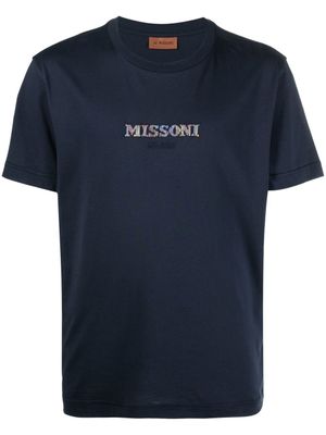 Missoni t-shirt à logo brodé - Bleu