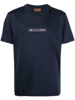 Missoni t-shirt à logo brodé - Bleu