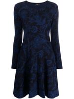 ETRO robe courte à fleurs en jacquard - Bleu - thumbnail