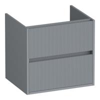 Brauer Adore Wavy - Onderkast - 60 cm - met 2 Softclose Lades Greeploos en 1 Sifon Uitsparing - Mat Grijs