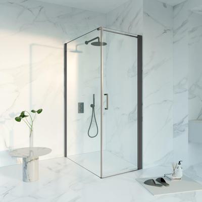 Fortifura Galeria Douchecabine - 70x120x200 - Profiel veiligheidsglas - anti kalk - Geborsteld Gunmetal PVD SW1122477/SW797917/SW797907