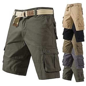 Voor heren Cargoshorts Korte broek Wandelshorts Meerdere zakken Effen Draagbaar Knielengte Buiten Casual Dagelijks 100% katoen Sport Modieus Zwart Geel Lightinthebox