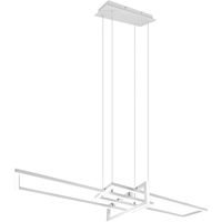 LED Hanglamp - Trion Salana - 34W - Warm Wit 3000K - Dimbaar - Rechthoek - Mat Wit - Aluminium - thumbnail