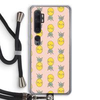 Ananas: Xiaomi Mi Note 10 Pro Transparant Hoesje met koord Ananas: Xiaomi Mi Note 10 Pro Transparant Hoesje met koord