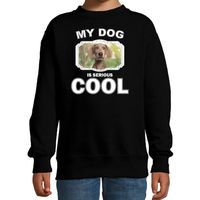 Honden liefhebber trui / sweater Weimaraner  my dog is serious cool zwart voor kinderen - thumbnail