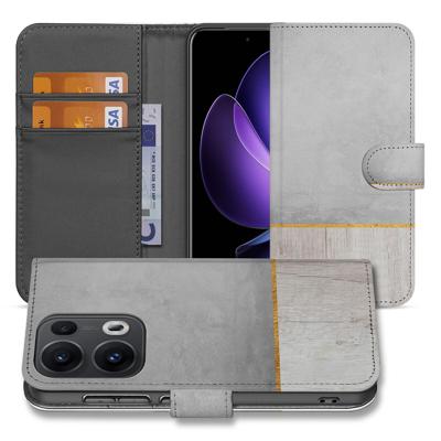 OPPO Reno 13 Pro | Book Style Case | Wood Concrete OPPO Reno 13 Pro | Book Style Case | Wood Concrete