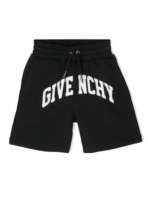 Givenchy Kids short de sport à logo imprimé - Noir Givenchy Kids short de sport à logo imprimé - Noir