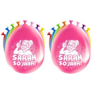 Sarah/50 jaar feest ballonnen - 24x stuks - diverse kleuren - latex - ca 30 cm