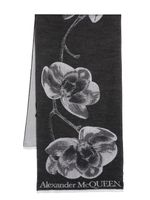 Alexander McQueen foulard en soie mélangée à motif Orchid en jacquard - Noir