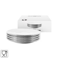 Vtwonen bord zilverkleurig 12 cm set van 4 | 6 stuks