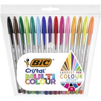 Bic balpen Cristal Multicolour, etui van 15 stuks in geassorteerde kleuren - thumbnail