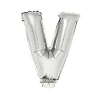 Opblaasbare letter ballons zilver 41 cm