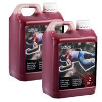Pakket van 2x stuks jerrycan vloeibaar horror nepbloed schmink - 2 liter - halloween verkleed access
