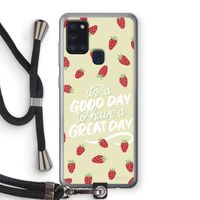 Don't forget to have a great day: Samsung Galaxy A21s Transparant Hoesje met koord