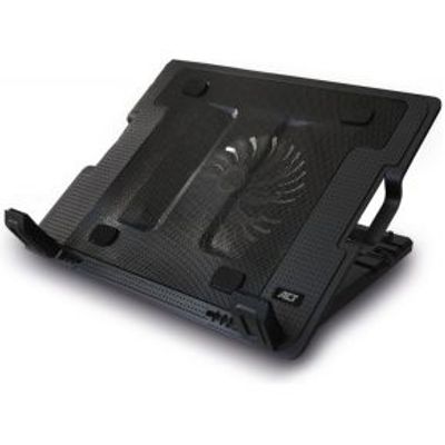 ACT Laptopstandaard, met ventilator, hoogte verstelbaar in 5 standen, 2-poorts hub