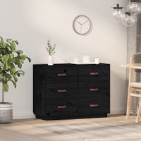 Dressoir 100x40x75 cm massief grenenhout zwart