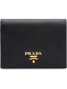 Prada portefeuille pliant à plaque logo - Noir
