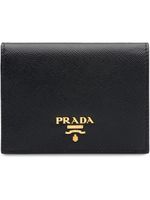 Prada portefeuille pliant à plaque logo - Noir