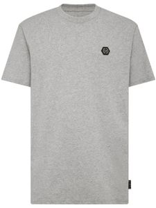 Philipp Plein t-shirt en coton à patch logo - Gris