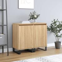 Dressoirs 2 st 40x35x70 cm bewerkt hout sonoma eikenkleurig