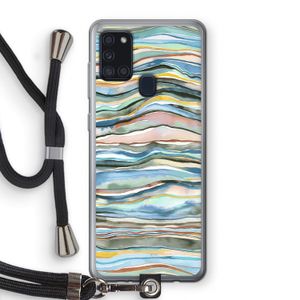 Watercolor Agate: Samsung Galaxy A21s Transparant Hoesje met koord