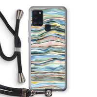 Watercolor Agate: Samsung Galaxy A21s Transparant Hoesje met koord