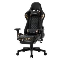 Gaming stoel met uittrekbare voetsteun 2D armleuning Zwart/Camuflage in kunstleder ML-Design - thumbnail