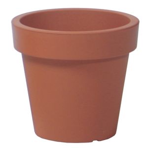 Basic plantenpot/bloempot kunststof dia 16 cm/hoogte 14.5 cm terra cotta