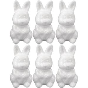 Piepschuim hobby vorm - 6x - haas/konijn - 8 cm - DIY knutsel figuren